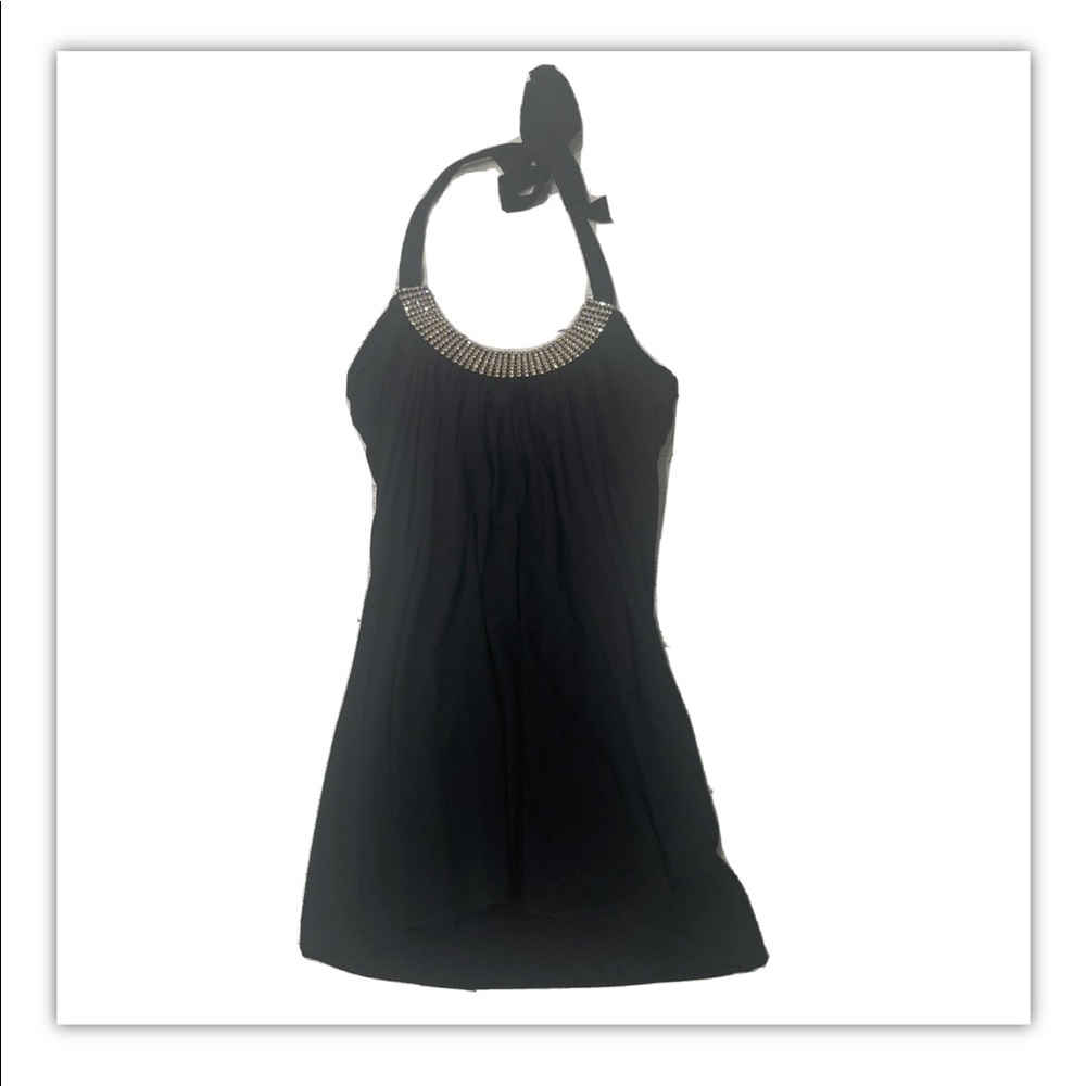 ALYTHEA Beautiful Black Rhinestone Top Size Small